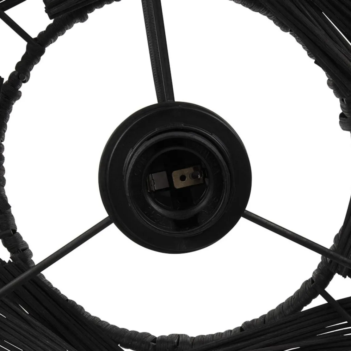 ALTEREGO Suspension style lanterne 'PACITO' en rotin noir