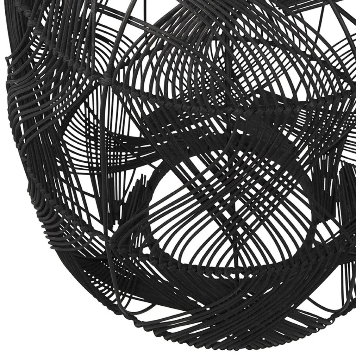 ALTEREGO Suspension style lanterne 'PACITO' en rotin noir