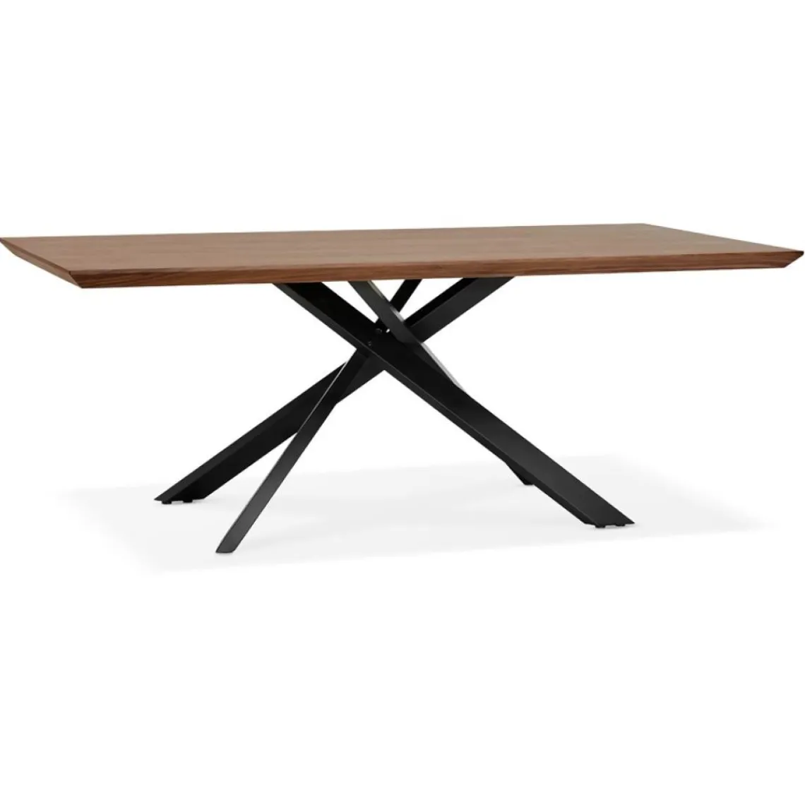 ALTEREGO Table à diner avec pied central en x 'WALABY' en bois finition Noyer Discount