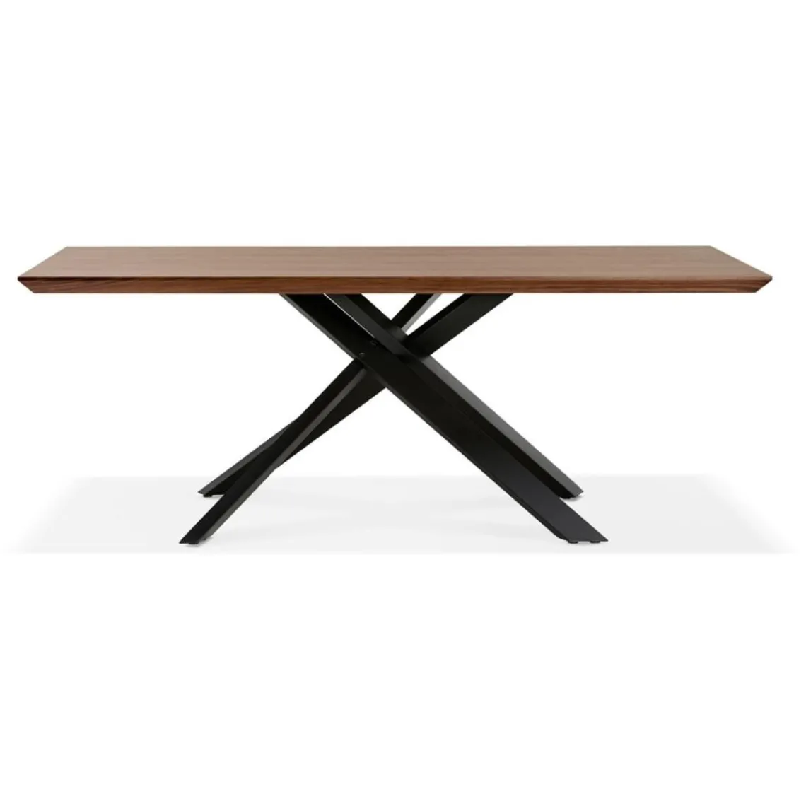 ALTEREGO Table à diner avec pied central en x 'WALABY' en bois finition Noyer Discount