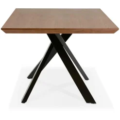 ALTEREGO Table à diner avec pied central en x 'WALABY' en bois finition Noyer Discount