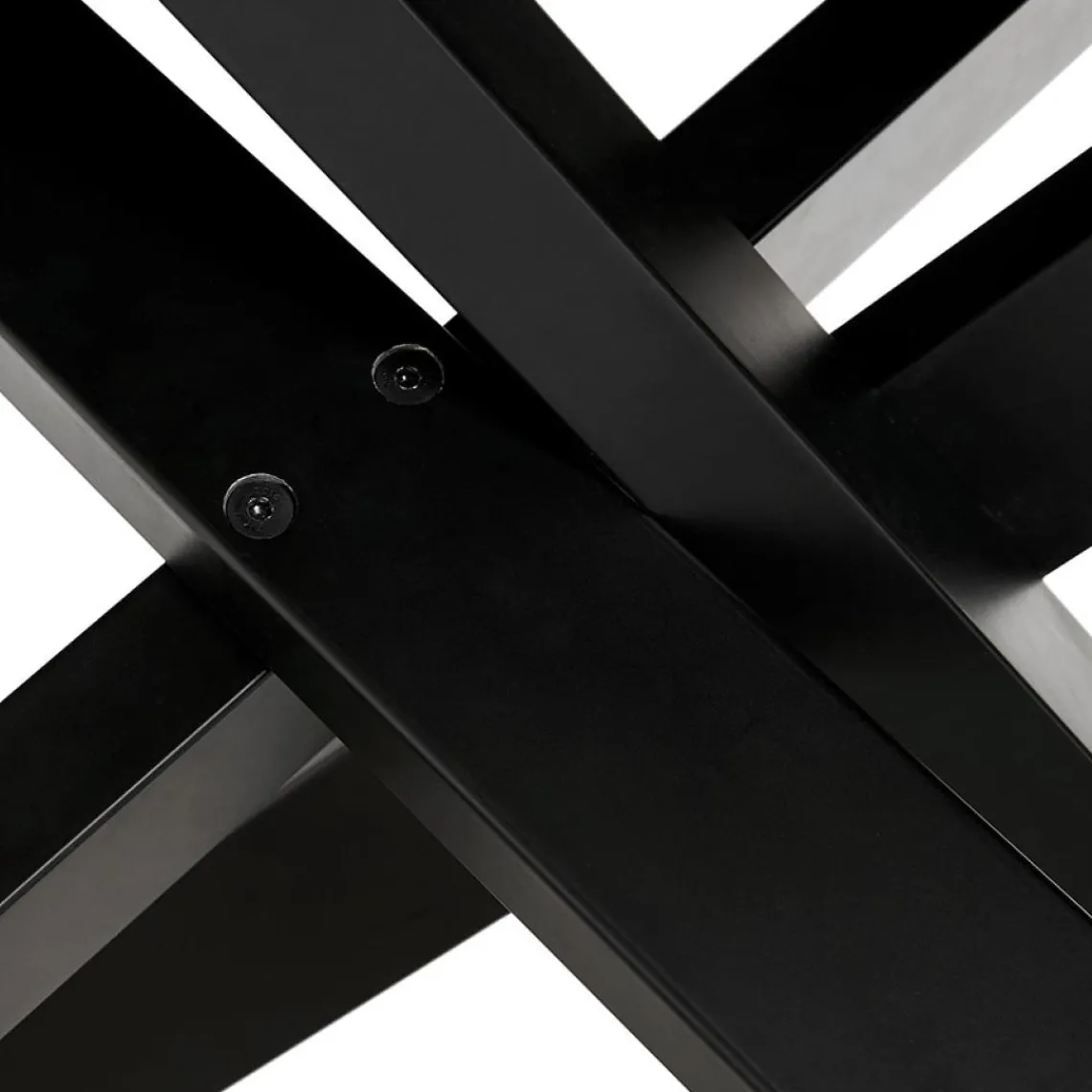 ALTEREGO Table à diner avec pied central en x 'WALABY' en bois finition Noyer Discount