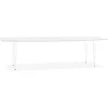ALTEREGO Table à dîner design extensible 'HUSKI' blanche avec pieds en métal blanc Clearance