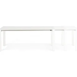 ALTEREGO Table à Manger blanche 2 rallonges KIMMIE Sale