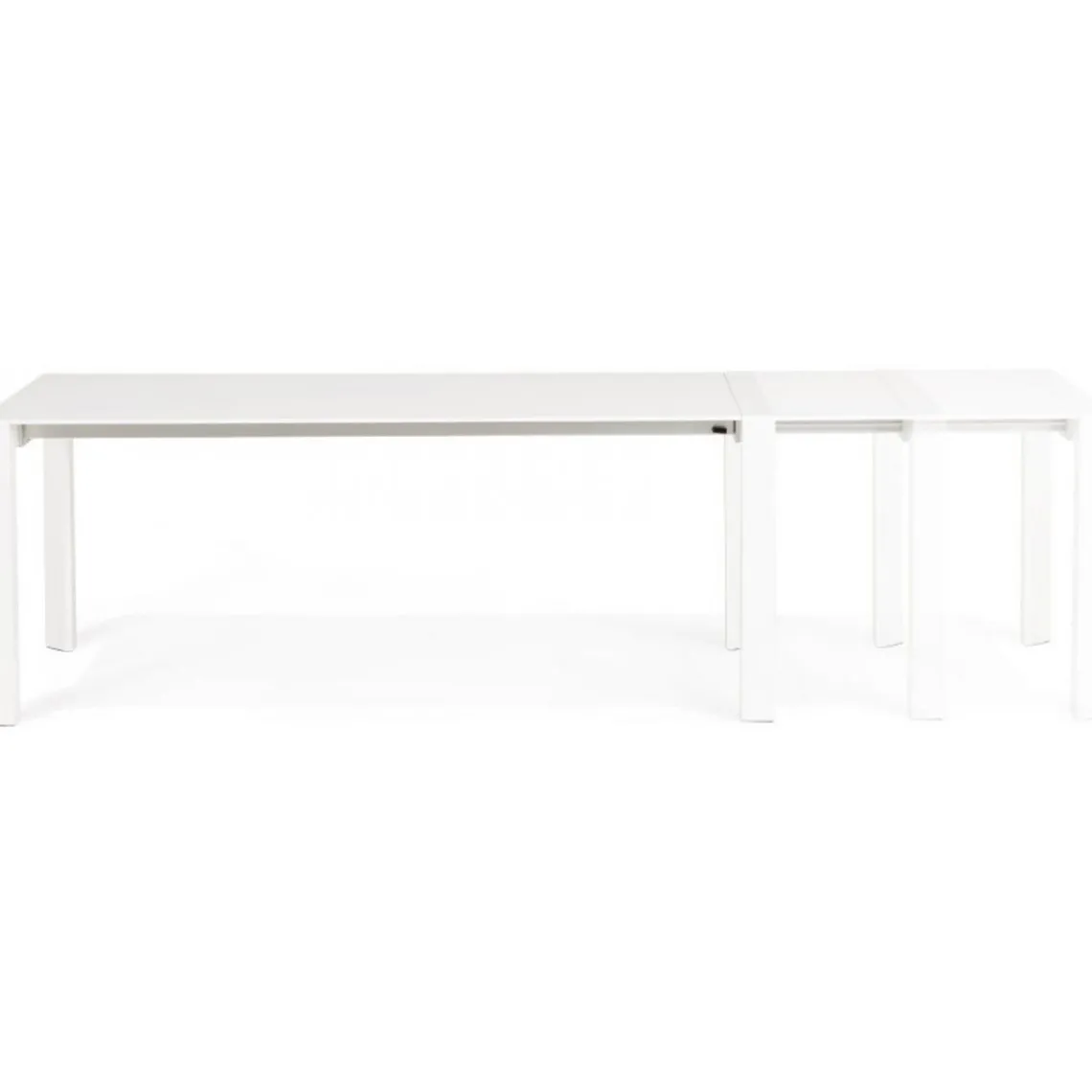 ALTEREGO Table à Manger blanche 2 rallonges KIMMIE Sale