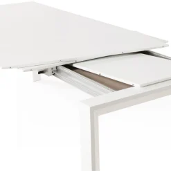 ALTEREGO Table à Manger blanche 2 rallonges KIMMIE Sale