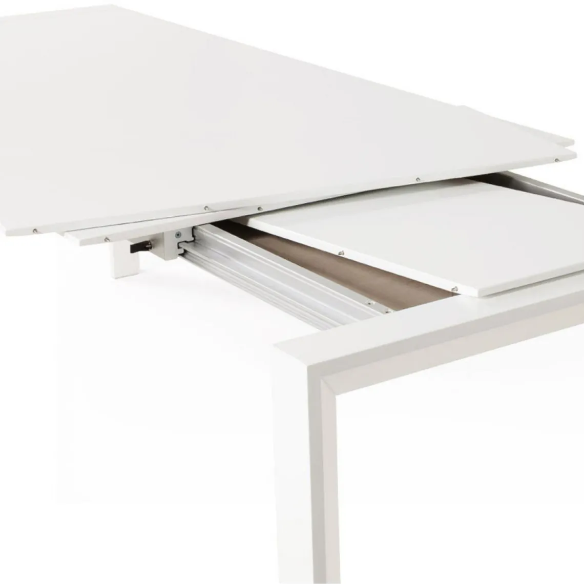 ALTEREGO Table à Manger blanche 2 rallonges KIMMIE Sale