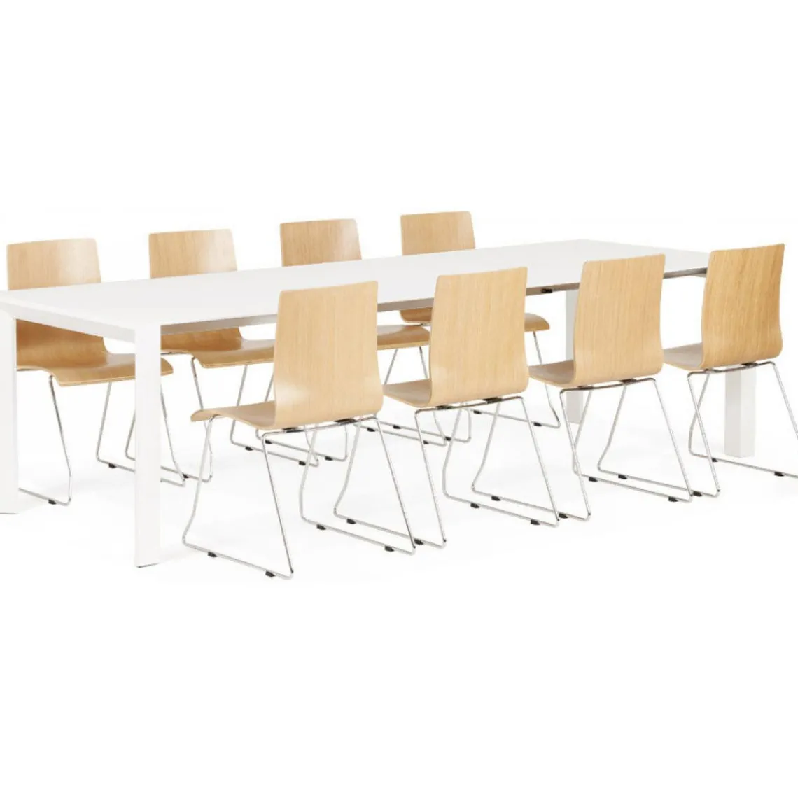 ALTEREGO Table à Manger blanche 2 rallonges KIMMIE Sale