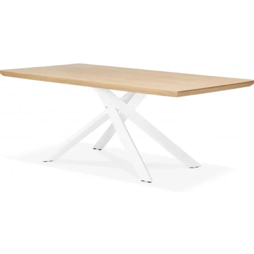 3S. x Home Table à Manger Couleur Naturel Métal Blanc ROYALTY Beige Outlet