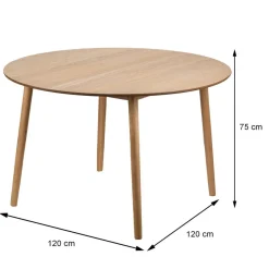 3S. x Home Table à Manger Design Ronde Scandinave Bois TRADITION 6P-MARRON Hot