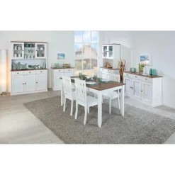 3S. x Home Table à manger en Pin massif Blanc Online