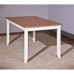 3S. x Home Table à manger en Pin massif Blanc Online