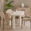3S. x Home Table à manger forme nuage asymétrique VALDO Blanc minéral texturé Outlet