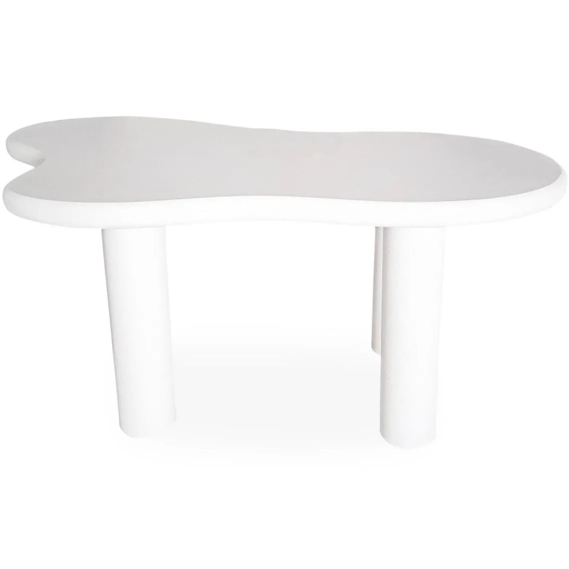 3S. x Home Table à manger forme nuage asymétrique VALDO Blanc minéral texturé Outlet