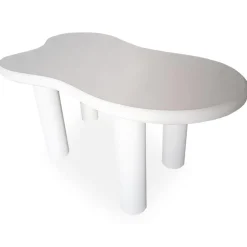 3S. x Home Table à manger forme nuage asymétrique VALDO Blanc minéral texturé Outlet