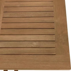 Macabane Table à manger jardin carrée teck recyclé KALLY Marron Clearance