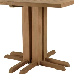 Macabane Table à manger jardin carrée teck recyclé KALLY Marron Clearance