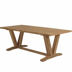Macabane Table à manger jardin teck recyclé pieds en V inversé KALLY Marron Sale