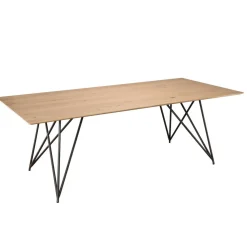 Macabane Table À Manger MAXENCE 220X100 Bois Chêne Pieds Croisés Métal Best