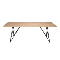 Macabane Table À Manger MAXENCE 220X100 Bois Chêne Pieds Croisés Métal Best