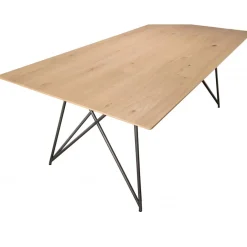 Macabane Table À Manger MAXENCE 220X100 Bois Chêne Pieds Croisés Métal Best