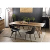 Macabane Table À Manger MAXENCE 220X100Cm Bois Teck Recyclé Pieds Croisés Teck Discount
