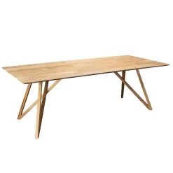 Macabane Table À Manger MAXENCE 220X100Cm Bois Teck Recyclé Pieds Croisés Teck Discount