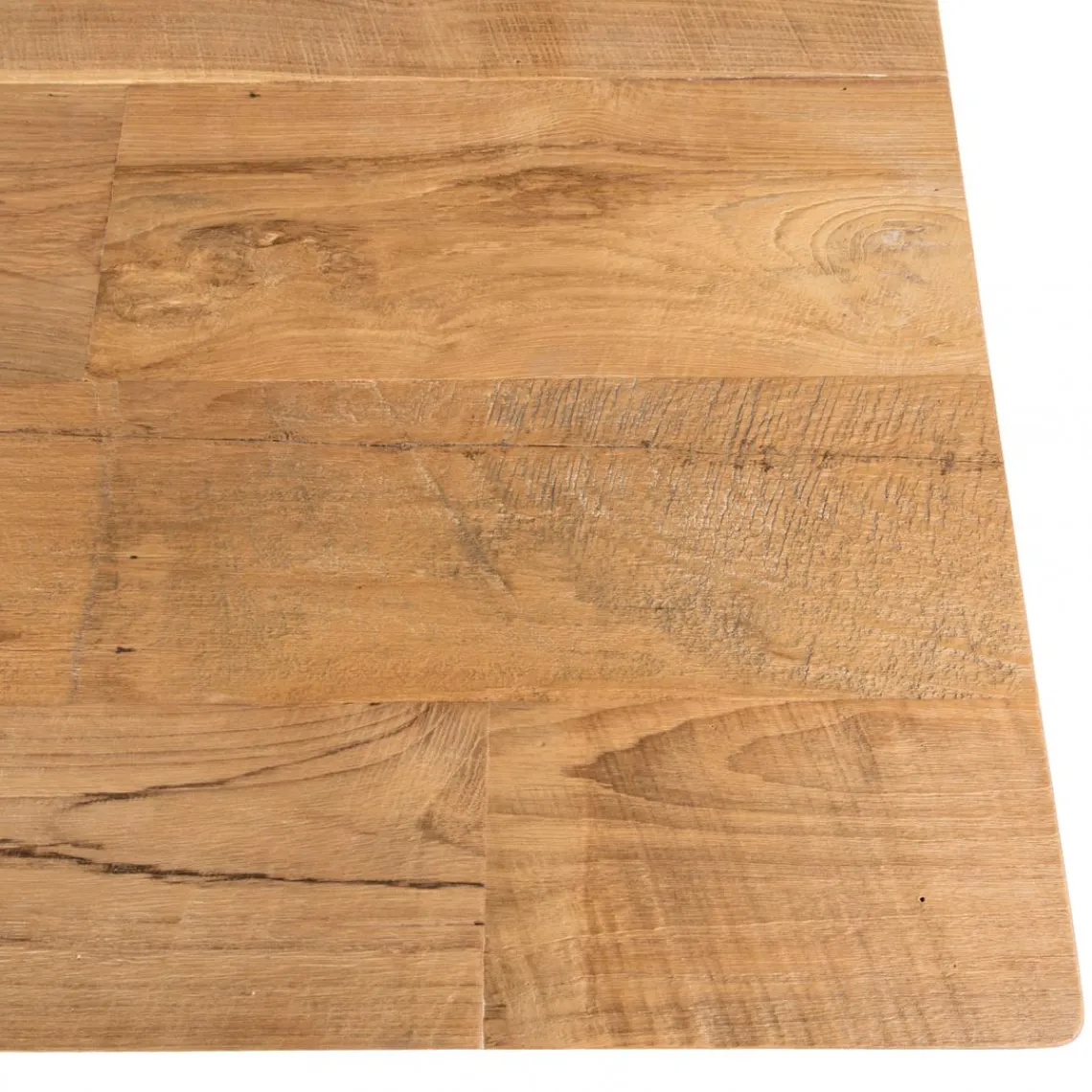 Macabane Table À Manger MAXENCE 220X100Cm Bois Teck Recyclé Pieds Croisés Teck Discount