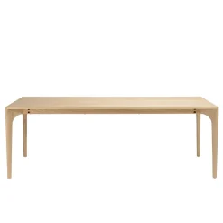 Macabane Table à manger naturelle pieds chêne massif MAXENCE Beige Outlet