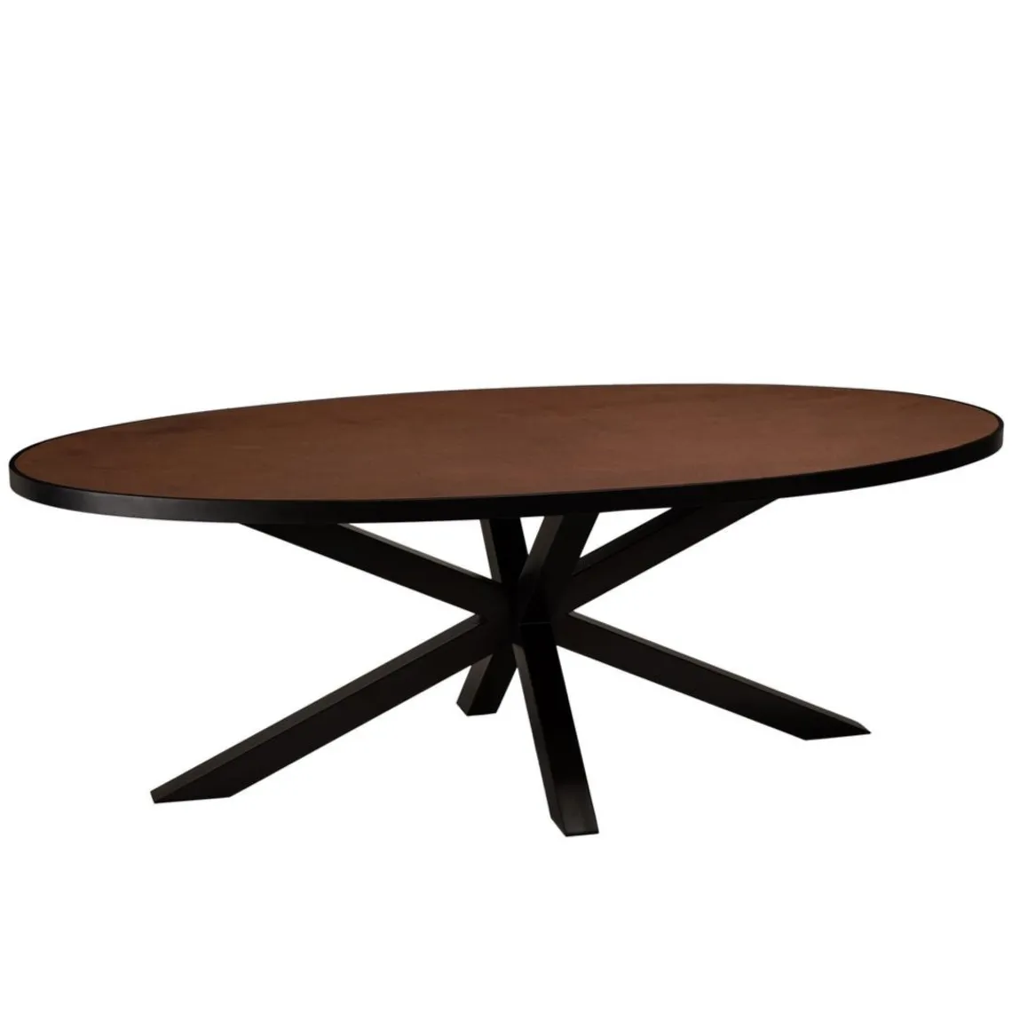 Macabane Table à manger ovale couleur rouille et effet pierre BASILE Clearance