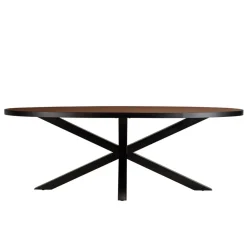 Macabane Table à manger ovale couleur rouille et effet pierre BASILE Clearance