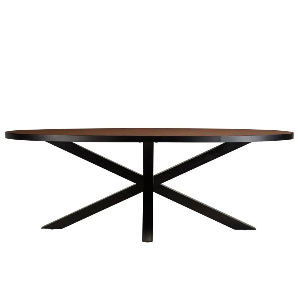 Macabane Table à manger ovale couleur rouille et effet pierre BASILE Clearance