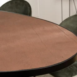 Macabane Table à manger ovale couleur rouille et effet pierre BASILE Clearance