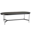 Macabane Table à manger ovale Noir piètement métal Hot
