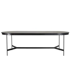 Macabane Table à manger ovale Noir piètement métal Hot