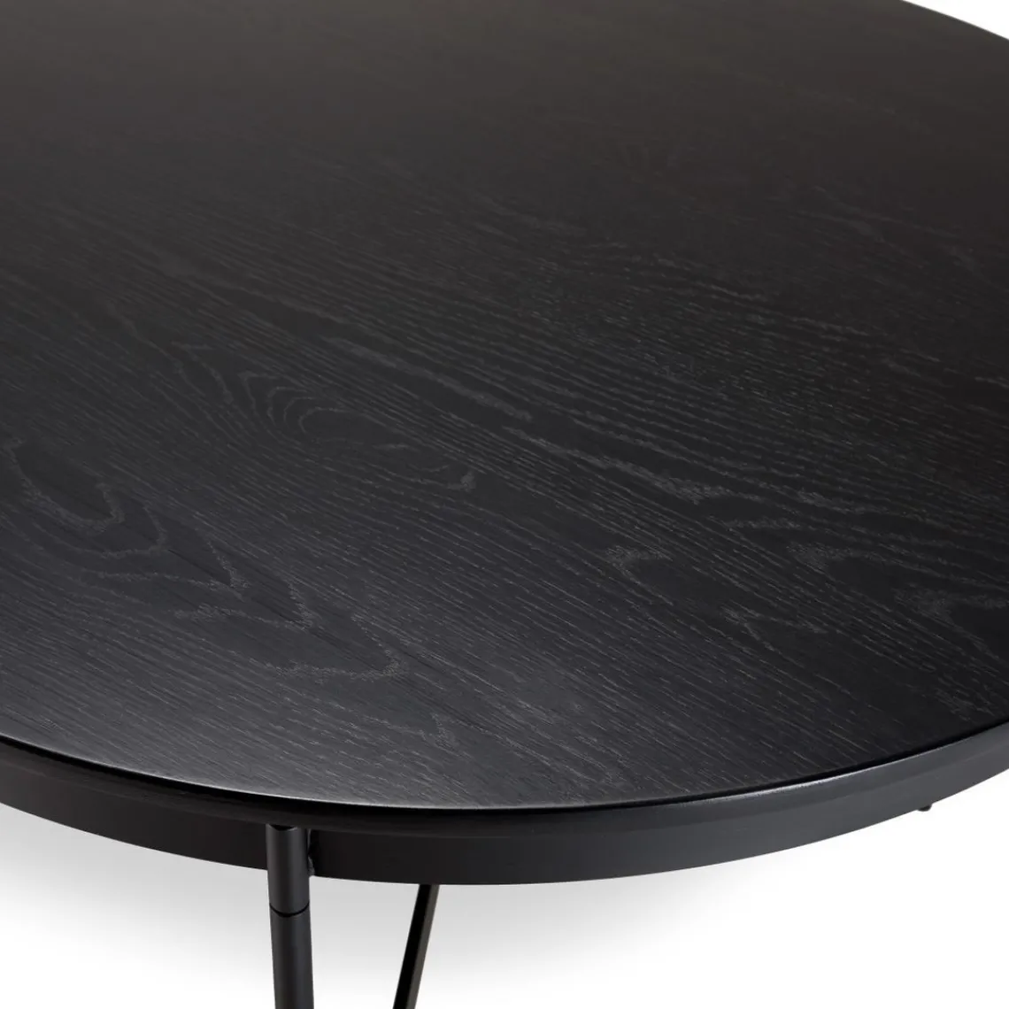 Macabane Table à manger ovale Noir piètement métal Hot