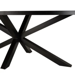 Macabane Table à manger plateau ovale noire effet pierre BASILE Discount