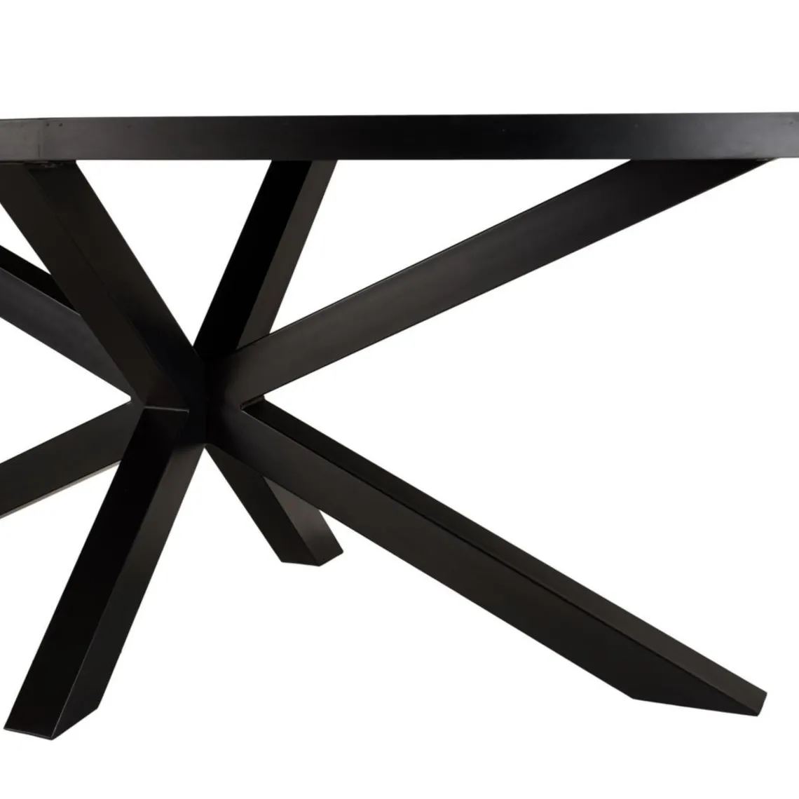 Macabane Table à manger plateau ovale noire effet pierre BASILE Discount