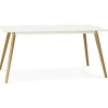 ALTEREGO Table à Manger rectangulaire blanche pieds bois CANDY Sale