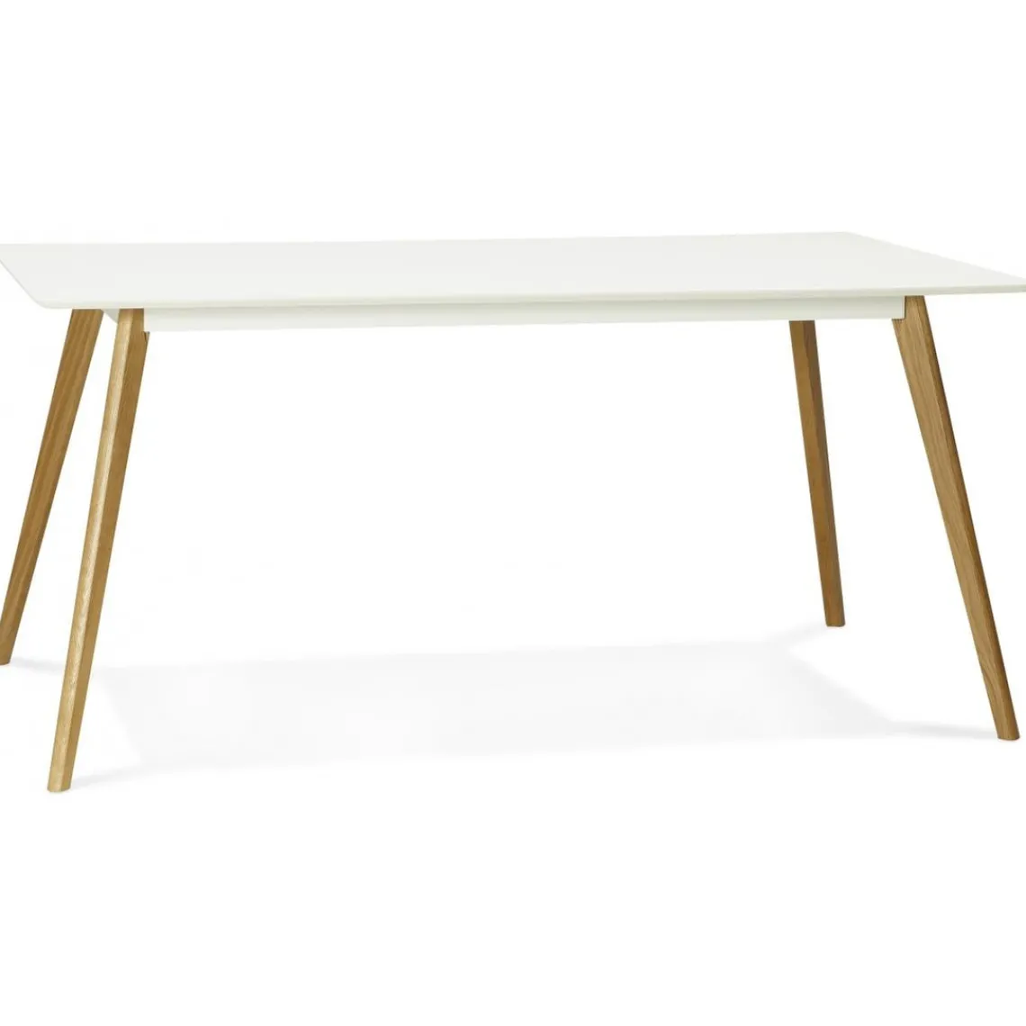 ALTEREGO Table à Manger rectangulaire blanche pieds bois CANDY Sale