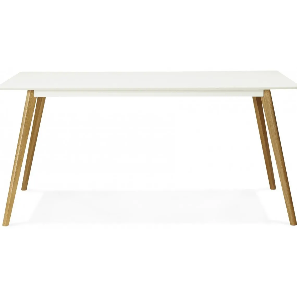 ALTEREGO Table à Manger rectangulaire blanche pieds bois CANDY Sale
