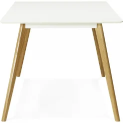 ALTEREGO Table à Manger rectangulaire blanche pieds bois CANDY Sale