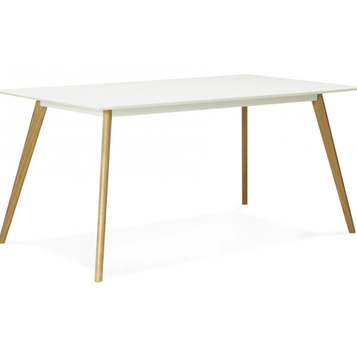 ALTEREGO Table à Manger rectangulaire blanche pieds bois CANDY Sale