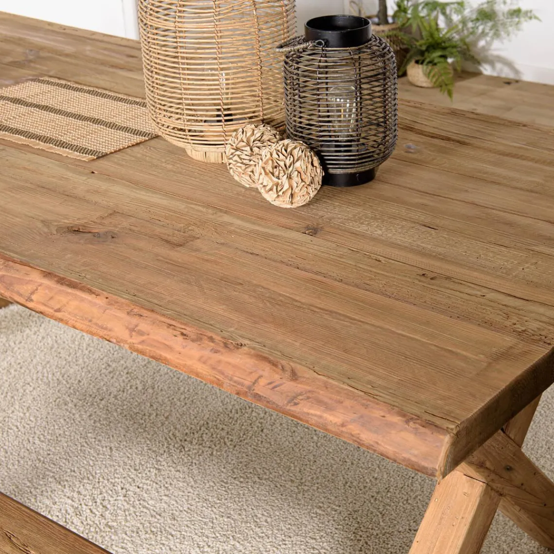 Macabane Table à manger rectangulaire bois Pin recyclé. Sale