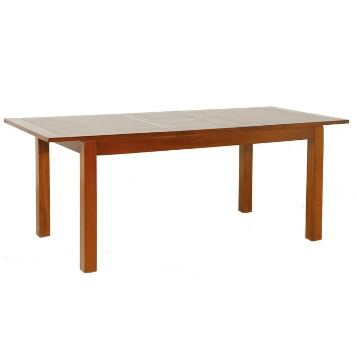 Macabane Table à manger rectangule avec rallonge 160x200 cm en bois mindi Best