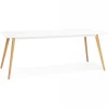 ALTEREGO Table à Manger Scandinave Chêne Blanc 200x78cm CLADIE Best