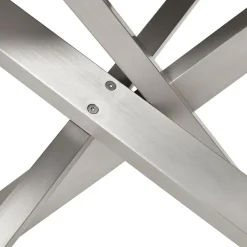 ALTEREGO Table à manger 'WALABY' en bois finition Noyer avec pied central en métal New