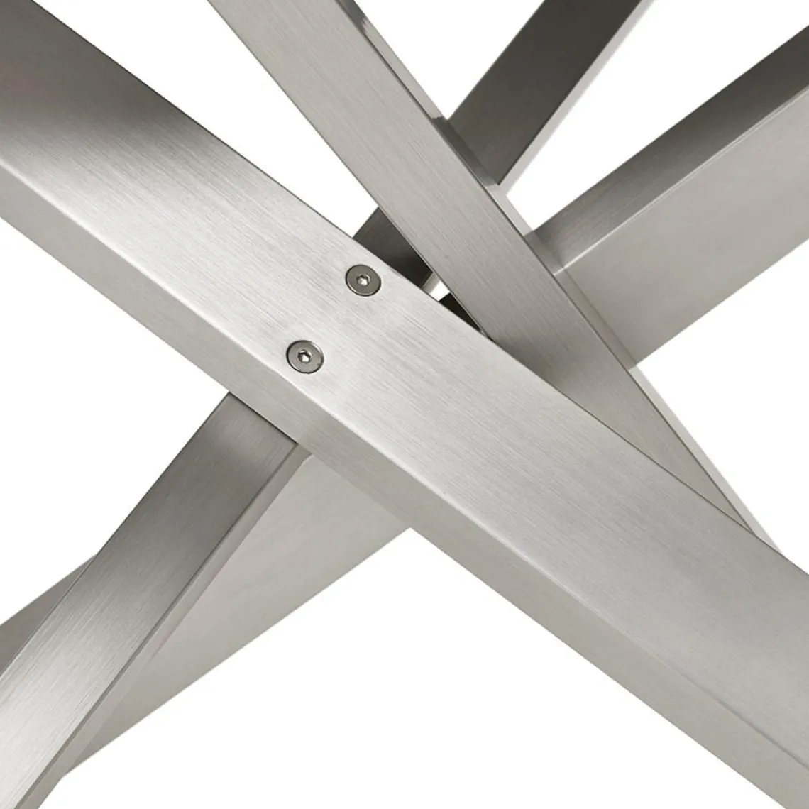 ALTEREGO Table à manger 'WALABY' en bois finition Noyer avec pied central en métal New