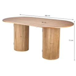3S. x Home Table a Manger 6 personnes Ovale Bois Best