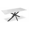3S. x Home Table A Manger En Marbre Blanc Et Pieds Noir Discount